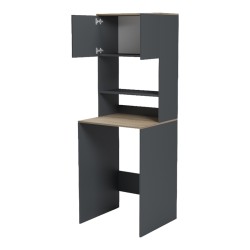 Έπιπλο πλυντηρίου Chaxe pakoworld ανθρακί-sonoma 65x32.5x183.6εκ Έπιπλο πλυντηρίου Chaxe pakoworld ανθρακί-sonoma 65x32.5x183.6εκ