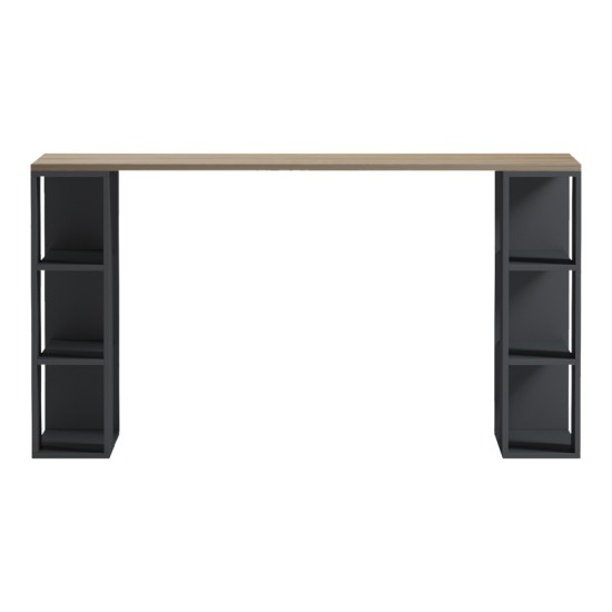 Γραφείο εργασίας Praga pakoworld ανθρακί- sonoma 140x60x75εκ Γραφείο εργασίας Praga pakoworld ανθρακί- sonoma 140x60x75εκ