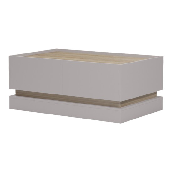 Τραπέζι σαλονιού Wendo pakoworld γκρι-sonoma 97x60x40εκ