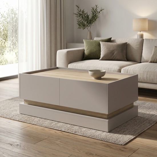 Τραπέζι σαλονιού Wendo pakoworld γκρι-sonoma 97x60x40εκ