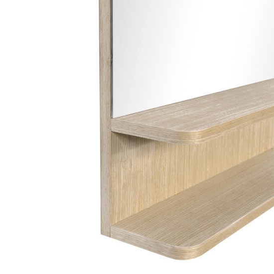 Καθρέπτης με ράφι Mensola pakoworld mdf σε φυσική απόχρωση 45.7x12.7x76.2εκ Καθρέπτης με ράφι Mensola pakoworld mdf σε φυσική απόχρωση 45.7x12.7x76.2εκ