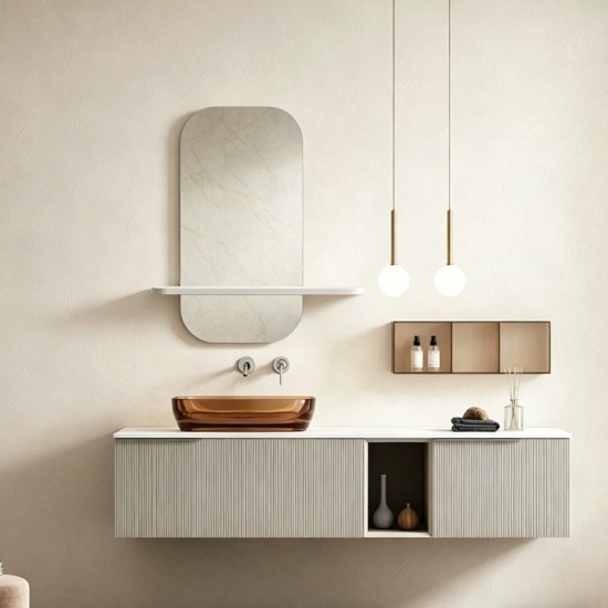 Καθρέπτης Lunaria pakoworld λευκό MDF 60x11.5x60εκ Καθρέπτης Lunaria pakoworld λευκό MDF 60x11.5x60εκ