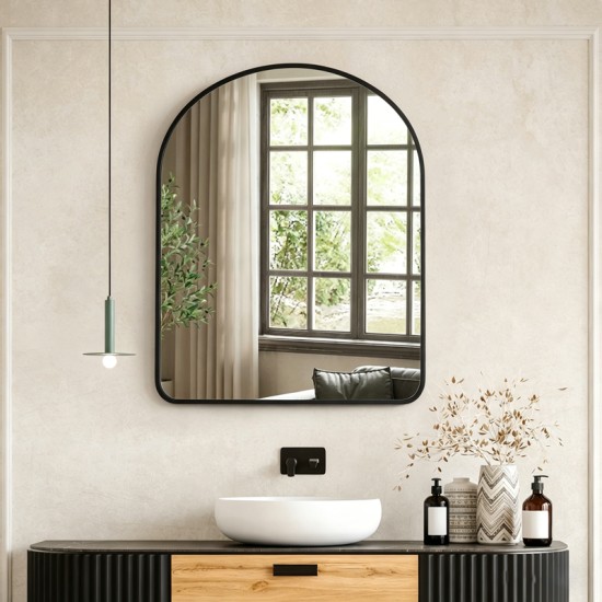 Καθρέπτης Selene pakoworld μαύρο MDF 46x1.2x60 εκ Καθρέπτης Selene pakoworld μαύρο MDF 46x1.2x60 εκ