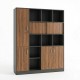 Βιβλιοθήκη επαγγελματική Bokanza pakoworld καρυδί-ανθρακί 160x40x200εκ