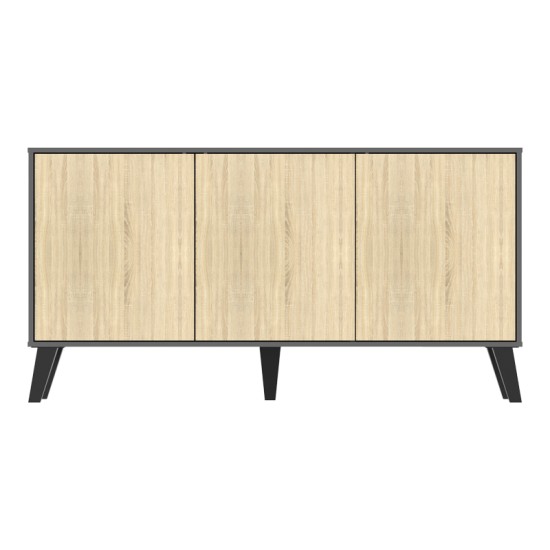 Μπουφές Billie pakoworld ανθρακί-sonoma 149x40x77εκ Μπουφές Billie pakoworld ανθρακί-sonoma 149x40x77εκ