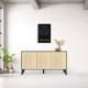 Μπουφές Billie pakoworld ανθρακί-sonoma 149x40x77εκ Μπουφές Billie pakoworld ανθρακί-sonoma 149x40x77εκ