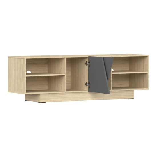 Έπιπλο τηλεόρασης Stevie pakoworld sonoma-ανθρακί 160x40x50εκ Έπιπλο τηλεόρασης Stevie pakoworld sonoma-ανθρακί 160x40x50εκ