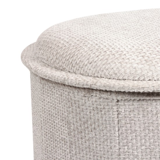 Σκαμπό-μπαούλο Trebia pakoworld κρεμ ύφασμα 76x38x38εκ