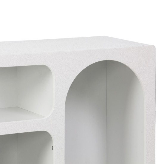 Μπουφές Emersi pakoworld με ράφια mdf σε λευκή απόχρωση 164x34x76εκ Μπουφές Emersi pakoworld με ράφια mdf σε λευκή απόχρωση 164x34x76εκ