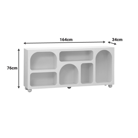 Μπουφές Emersi pakoworld με ράφια mdf σε λευκή απόχρωση 164x34x76εκ Μπουφές Emersi pakoworld με ράφια mdf σε λευκή απόχρωση 164x34x76εκ