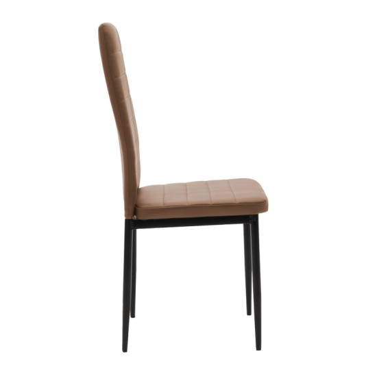 Καρέκλα Parker pakoworld PU καφέ-μαύρο πόδι 42x48x98εκ Καρέκλα Parker pakoworld PU καφέ-μαύρο πόδι 42x48x98εκ