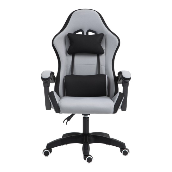 Καρέκλα γραφείου gaming Gline pakoworld μαύρο-γκρι ύφασμα μαύρο pp 60x59x118εκ Καρέκλα γραφείου gaming Gline pakoworld μαύρο-γκρι ύφασμα μαύρο pp 60x59x118εκ