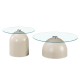 Τραπέζια σαλονιού Barel pakoworld σετ 2τεμ μέταλλο cappuccino- clear glass Τραπέζια σαλονιού Barel pakoworld σετ 2τεμ μέταλλο cappuccino- clear glass