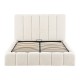 Κρεβάτι διπλό Ferena pakoworld με αποθηκευτικό χώρο εκρού ύφασμα 160x200εκ
