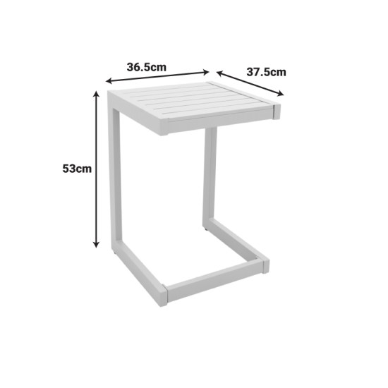 Τραπέζι Aether pakoworld λευκό αλουμίνιο 37.5x36.5x53εκ Τραπέζι Aether pakoworld λευκό αλουμίνιο 37.5x36.5x53εκ