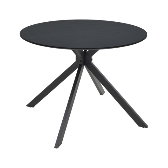 Τραπέζι Xuson pakoworld μαύρο mdf-πόδι μαύρο μέταλλο Φ80x75εκ Τραπέζι Xuson pakoworld μαύρο mdf-πόδι μαύρο μέταλλο Φ80x75εκ