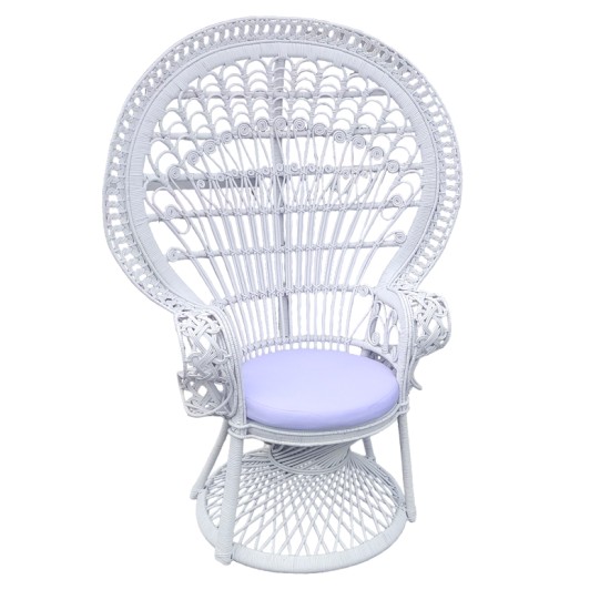 Πολυθρόνα Dorothy Inart με λευκό μαξιλάρι-λευκό rattan 115x53x147εκ Πολυθρόνα Dorothy Inart με λευκό μαξιλάρι-λευκό rattan 115x53x147εκ
