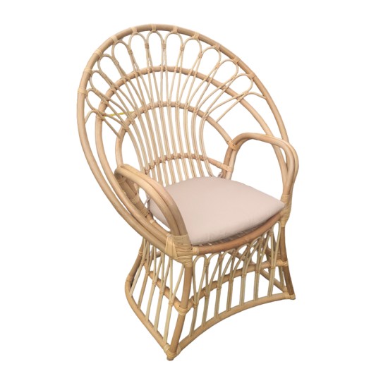 Πολυθρόνα Boloni Inart με μπεζ μαξιλάρι-φυσικό rattan 96x70x120εκ Πολυθρόνα Boloni Inart με μπεζ μαξιλάρι-φυσικό rattan 96x70x120εκ