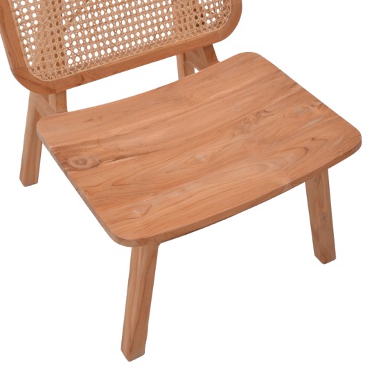 Πολυθρόνα Viborg pakoworld φυσικό teak ξύλο-φυσικό rattan 60x75x87εκ Πολυθρόνα Viborg pakoworld φυσικό teak ξύλο-φυσικό rattan 60x75x87εκ