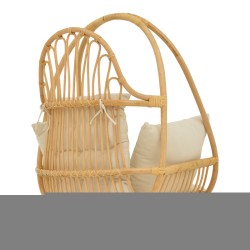 Κρεμαστή κούνια Jorg pakoworld φυσικό rattan-κρεμ μαξιλάρι 80x59x105εκ Κρεμαστή κούνια Jorg pakoworld φυσικό rattan-κρεμ μαξιλάρι 80x59x105εκ