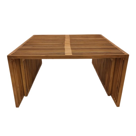 Τραπέζι Tinnie I pakoworld σετ 2τεμ teak ξύλο σε φυσική απόχρωση