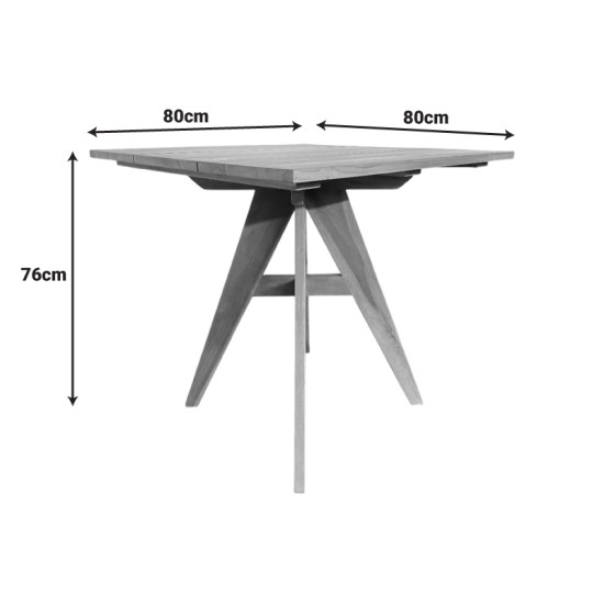 Τραπέζι Cadrada pakoworld teak ξύλο σε φυσική απόχρωση 80x80x76εκ Τραπέζι Cadrada pakoworld teak ξύλο σε φυσική απόχρωση 80x80x76εκ