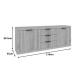 Μπουφές Doha pakoworld σε λευκή απόχρωση 210x45x80.5εκ Μπουφές Doha pakoworld σε λευκή απόχρωση 210x45x80.5εκ