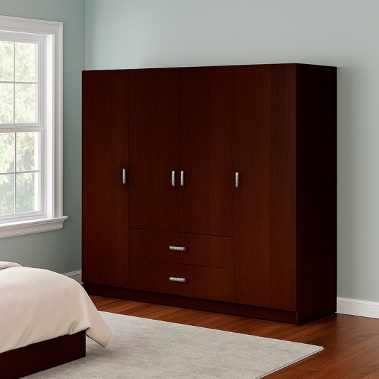 Ντουλάπα τετράφυλλη Royal pakoworld με συρτάρια wenge 200x58x177εκ Ντουλάπα τετράφυλλη Royal pakoworld με συρτάρια wenge 200x58x177εκ