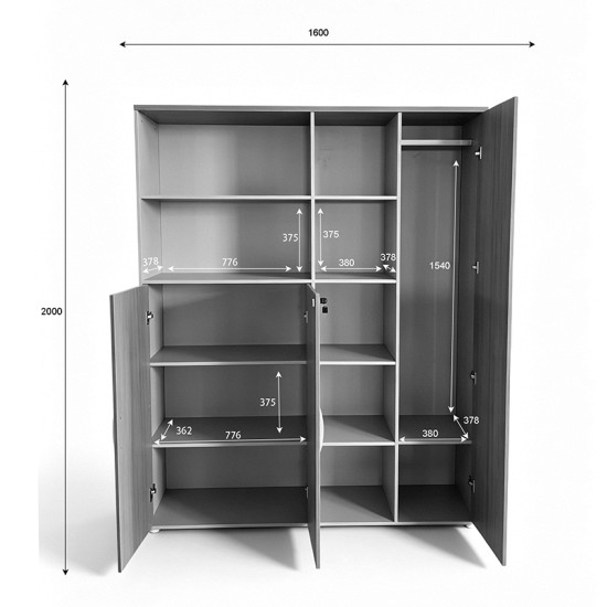 Βιβλιοθήκη γραφείου Stark pakoworld σε oak-μπεζ απόχρωση 160x40x200εκ Βιβλιοθήκη γραφείου Stark pakoworld σε oak-μπεζ απόχρωση 160x40x200εκ