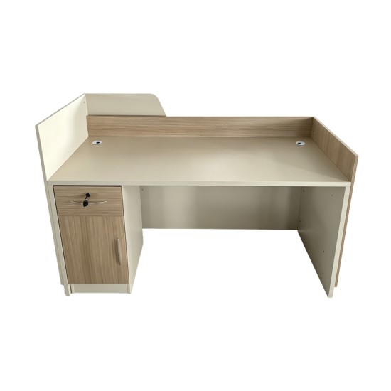 Γραφείο reception Stark pakoworld σε oak-μπεζ απόχρωση 160x60x105εκ
