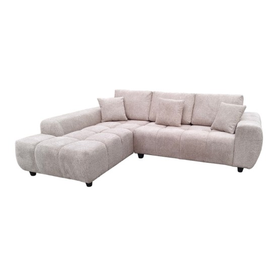 Γωνιακός καναπές Londe pakoworld δεξιά γωνία με γκρι μπεζ ύφασμα 273x211x92εκ Γωνιακός καναπές Londe pakoworld δεξιά γωνία με γκρι μπεζ ύφασμα 273x211x92εκ
