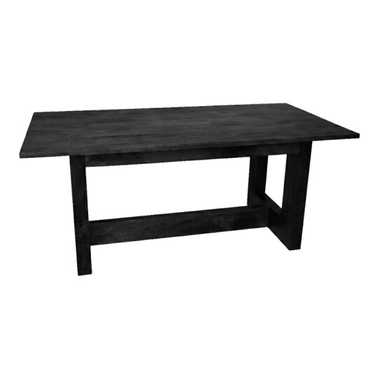 Τραπέζι Senza pakoworld μαύρο μάνγκο ξύλο 180x90x76εκ