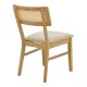 Καρέκλα Raffles pakoworld rubberwood με pe rattan και γκρι μπεζ ύφασμα 47x48x83.5εκ Καρέκλα Raffles pakoworld rubberwood με pe rattan και γκρι μπεζ ύφασμα 47x48x83.5εκ