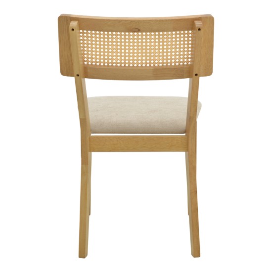 Καρέκλα Raffles pakoworld rubberwood με pe rattan και γκρι μπεζ ύφασμα 47x48x83.5εκ Καρέκλα Raffles pakoworld rubberwood με pe rattan και γκρι μπεζ ύφασμα 47x48x83.5εκ