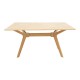 Τραπέζι Raffles pakoworld rubberwood με mdf σε φυσική απόχρωση 150x90x76εκ