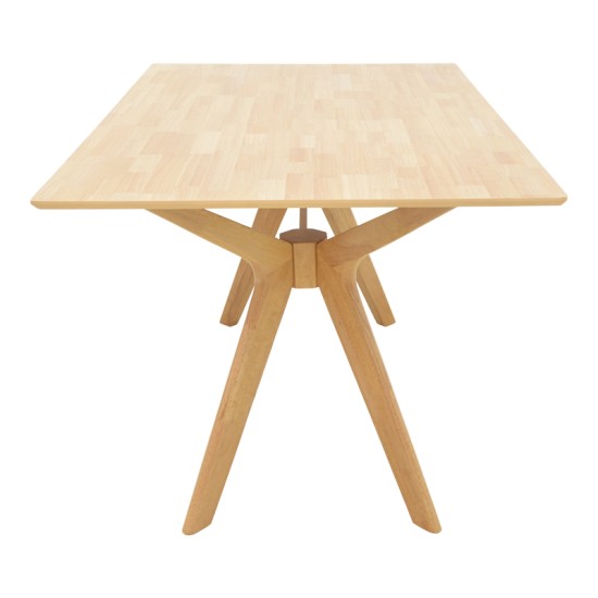 Τραπέζι Raffles pakoworld rubberwood με mdf σε φυσική απόχρωση 150x90x76εκ