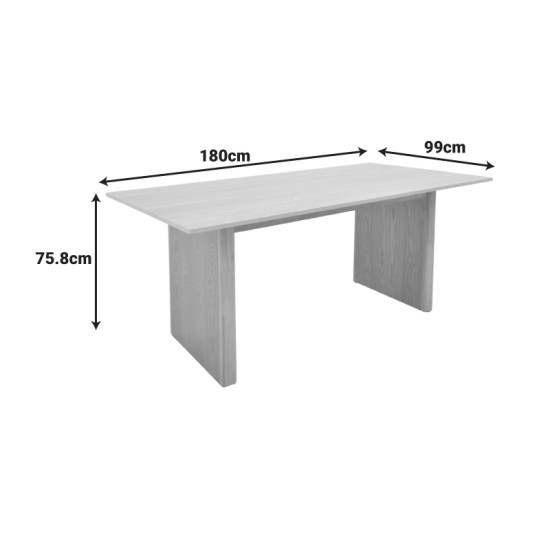 Τραπέζι Eleganza pakoworld sonoma MDF 180x99x75,8εκ Τραπέζι Eleganza pakoworld sonoma MDF 180x99x75,8εκ