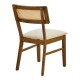 Καρέκλα Raffles pakoworld καρυδί rubberwood με pe rattan και εκρού ύφασμα 47x48x83.5εκ Καρέκλα Raffles pakoworld καρυδί rubberwood με pe rattan και εκρού ύφασμα 47x48x83.5εκ