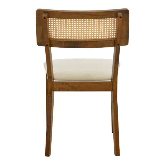 Καρέκλα Raffles pakoworld καρυδί rubberwood με pe rattan και εκρού ύφασμα 47x48x83.5εκ Καρέκλα Raffles pakoworld καρυδί rubberwood με pe rattan και εκρού ύφασμα 47x48x83.5εκ