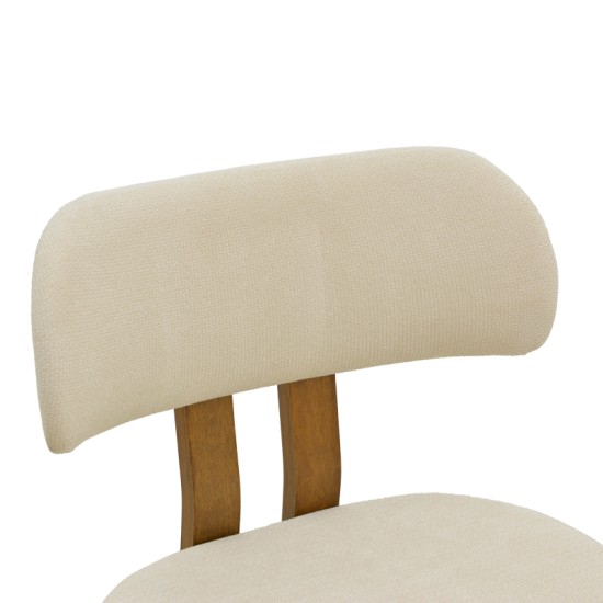 Καρέκλα Genoa pakoworld καρυδί rubberwood και εκρού ύφασμα 50x43x82εκ Καρέκλα Genoa pakoworld καρυδί rubberwood και εκρού ύφασμα 50x43x82εκ