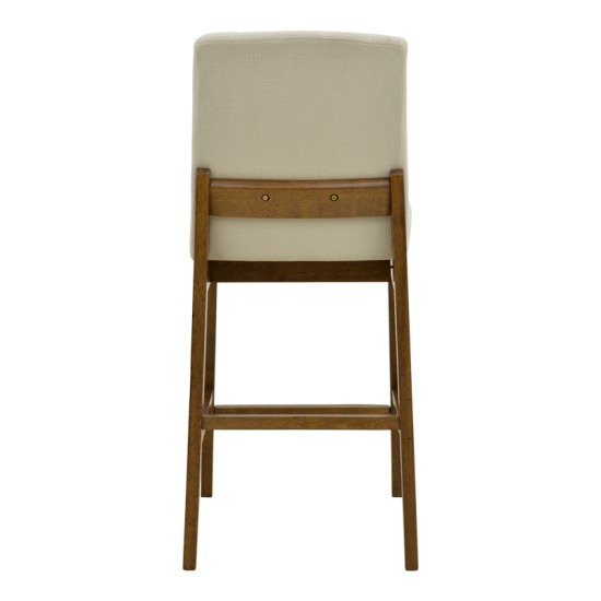 Σκαμπό μπαρ Dalby pakoworld καρυδί rubberwood και εκρού ύφασμα 50x45x102,5εκ Σκαμπό μπαρ Dalby pakoworld καρυδί rubberwood και εκρού ύφασμα 50x45x102,5εκ