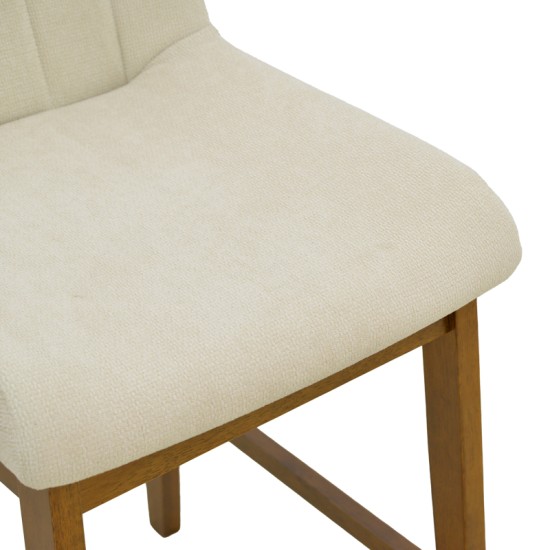 Σκαμπό μπαρ Dalby pakoworld καρυδί rubberwood και εκρού ύφασμα 50x45x102,5εκ Σκαμπό μπαρ Dalby pakoworld καρυδί rubberwood και εκρού ύφασμα 50x45x102,5εκ