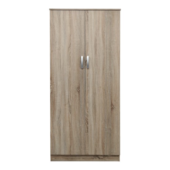 Ντουλάπα δίφυλλη Athos pakoworld σε Sonoma απόχρωση 80x42x180εκ