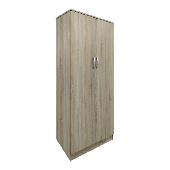 Ντουλάπα δίφυλλη Athos pakoworld σε Sonoma απόχρωση 80x42x180εκ