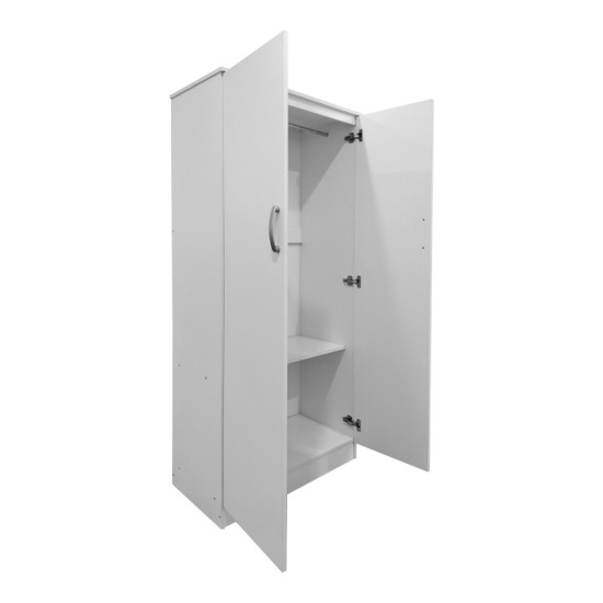 Ντουλάπα δίφυλλη Athos pakoworld σε λευκή απόχρωση 80x42x180εκ Ντουλάπα δίφυλλη Athos pakoworld σε λευκή απόχρωση 80x42x180εκ
