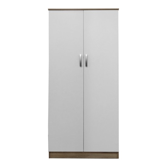 Ντουλάπα δίφυλλη Athos pakoworld σε sonoma-λευκή απόχρωση 80x42x180εκ Ντουλάπα δίφυλλη Athos pakoworld σε sonoma-λευκή απόχρωση 80x42x180εκ