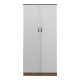 Ντουλάπα δίφυλλη Athos pakoworld σε sonoma-λευκή απόχρωση 80x42x180εκ Ντουλάπα δίφυλλη Athos pakoworld σε sonoma-λευκή απόχρωση 80x42x180εκ