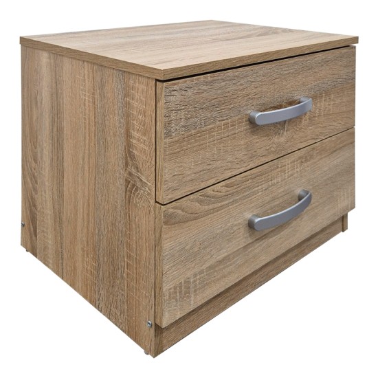 Κομοδίνο Athos pakoworld σε sonoma απόχρωση 48x40x41.5εκ