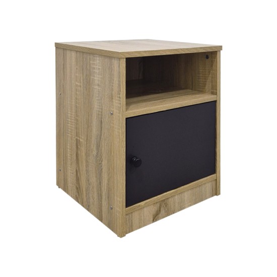 Κομοδίνο Lenea pakoworld sonoma-ανθρακί 40x40x50εκ Κομοδίνο Lenea pakoworld sonoma-ανθρακί 40x40x50εκ