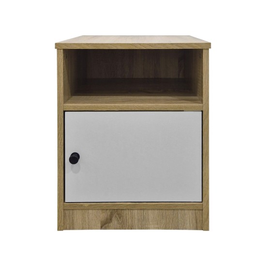Κομοδίνο Lenea pakoworld sonoma-λευκό 40x40x50εκ Κομοδίνο Lenea pakoworld sonoma-λευκό 40x40x50εκ